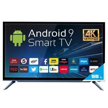 Телевизор Android TV 55" дюйма Android T2 Full HD Usb / hdmi wi-fi, 12Вт, 200x100см, LED, WiFi A-698 фото
