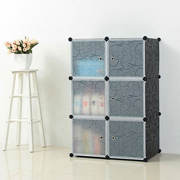 Шкаф органайзер пластиковый Storage Cube Cabinet &laquo;МР 26-31&raquo; Черный, до 10кг, 74x37x110см, водозащита, складной, для детей A-221 фото