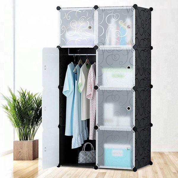 Шкаф органайзер пластиковый Storage Cube Cabinet &laquo;МР 26-31&raquo; Черный, до 10кг, 74x37x110см, водозащита, складной, для детей A-221 фото