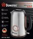Електрочайник з термометром та корпусом з нержавіючої сталі Domotec MS 7849, 1.7л, 2000Вт, потужний, автоматичний, для дітей sp9830 фото 2