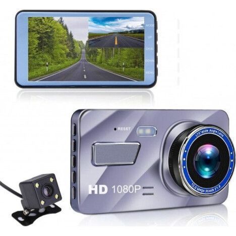 Відеореєстратор для автомобіля із задньою камерою Dual Lens A10 / F9 / V2 Full HD 1080 H31 4,3 дюйми, 4.3", цифровий, акумуляторний Ven885414 фото