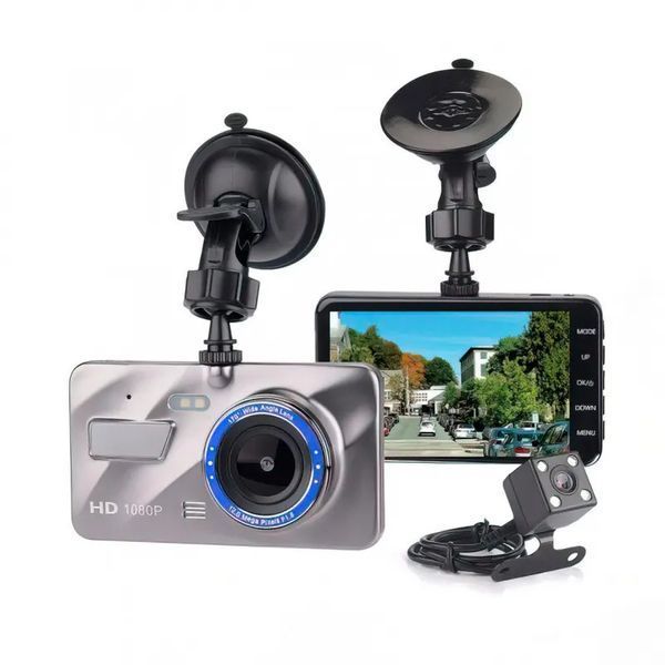 Відеореєстратор для автомобіля із задньою камерою Dual Lens A10 / F9 / V2 Full HD 1080 H31 4,3 дюйми, 4.3", цифровий, акумуляторний Ven885414 фото