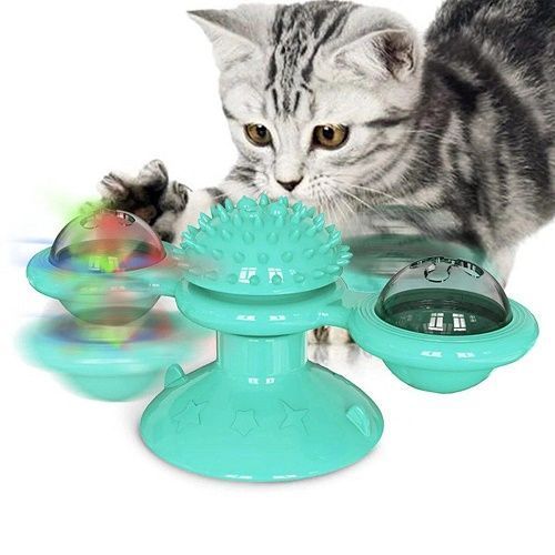 Іграшка для кота (спіннер) Rotate windmill cat toy, 2 предметов, LED, дитяча іграшка 10606 фото