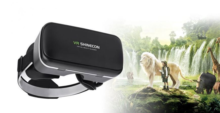 Очки 3D виртуальной реальности Трм VR Shinecon c пультом и поддержкой экранов от от 4 до 6 дюймов Черный, 2x1см, Bluetooth, для детей 20511025 фото