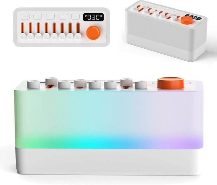 Портативный звуковой генератор 3в1 / Умная колонка с RGB-подсветкой / Ночник с таймером, на аккумуляторе, для сна, релаксации и медитации sp10352 фото