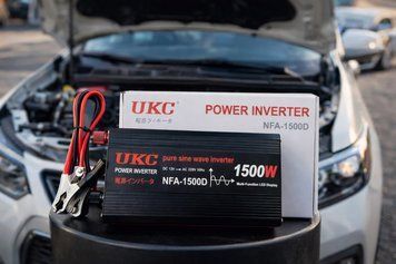 Автомобільний інвертор 1500 Вт, 12&ndash;220 В, 2&times;USB, чиста синусоїда / Перетворювач напруги / Інвертор для котла та техніки, акумуляторний, LED A-761 фото