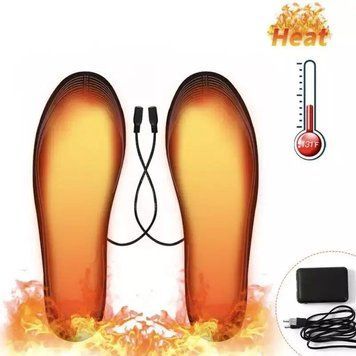Стельки с подогревом от USB электрогрелка термостельки зимние морозостойкие защита от мороза Extra (работают от Павер Бенка / Зарядного блока) 21244544 фото