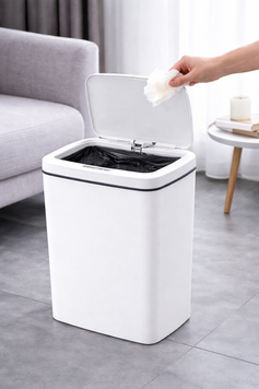 Відро для сміття зі смарт-датчиком Smart trash can 10 л Білий, автоматичний, для кухні J1302/2 фото