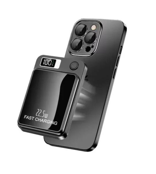 Магнитный повербанк (Power Bank) 10000mAh с MagSafe, быстрой зарядкой 22.5W и LED-дисплеем для iPhone 12 / 13 / 14 / 15 / 16, беспроводной A-714 фото