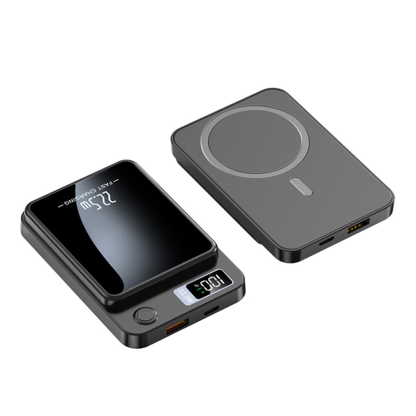 Магнитный повербанк (Power Bank) 10000mAh с MagSafe, быстрой зарядкой 22.5W и LED-дисплеем для iPhone 12 / 13 / 14 / 15 / 16, беспроводной A-714 фото