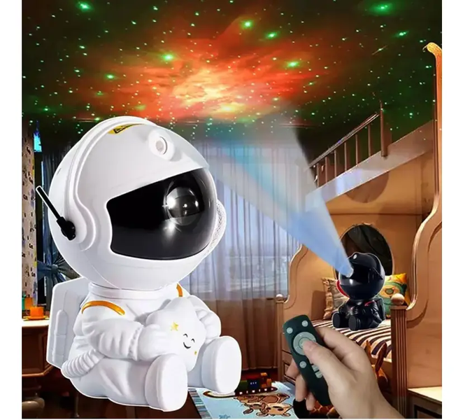 Проектор звёздного неба ночник Космонавт Astronaut Starry Sky Projector Mini, 85x80x125см, LED, з пультом, компактний, світлодіодне освітлення A-425 фото