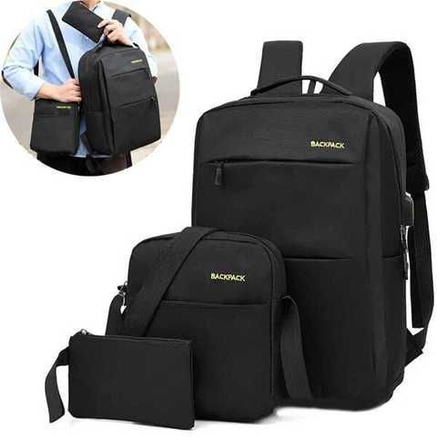 Універсальний набір рюкзак + сумка + гаманець Back-pack 3в1 Чорний, 18л, 42x33x10см, 15.6" BACK-PACK 3в1 фото