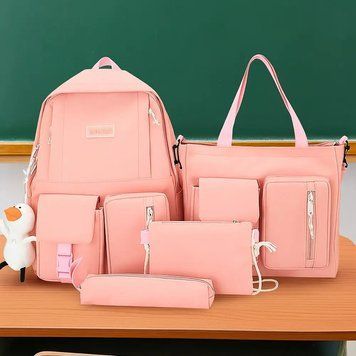 Розовый Школьный набор рюкзаков / Детский портфель / Школьный рюкзак 4в1 + сумка 42&times;30&times;12 см 5091998/3 фото